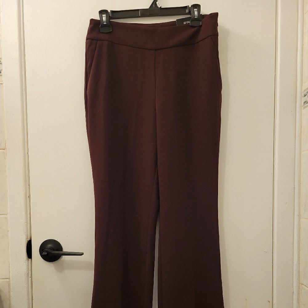NWT Le Chateau Wide Leg Trousers in Deep Burgandy - Picture 3 of 7